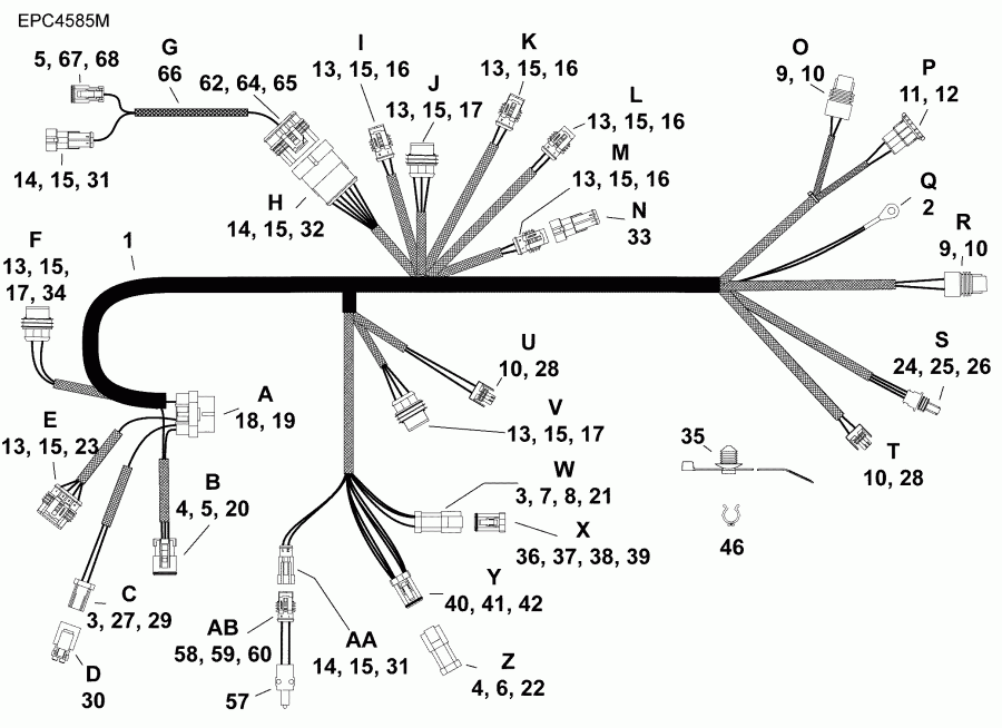 �������� ��������� ����� Evinrude B30MRLABB  - electrical Harness - ��������� - ���� ��������