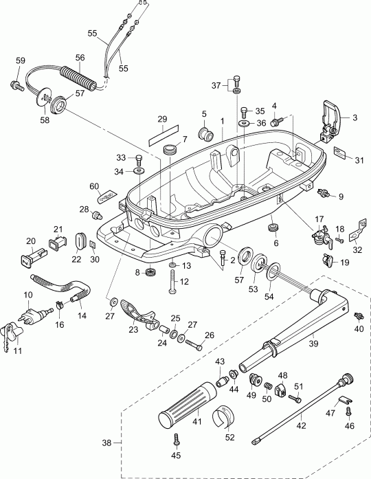 �������� ��������� ����� EVINRUDE B4RGL4ABB  - lower Engine Cover - ������ ������ ���������