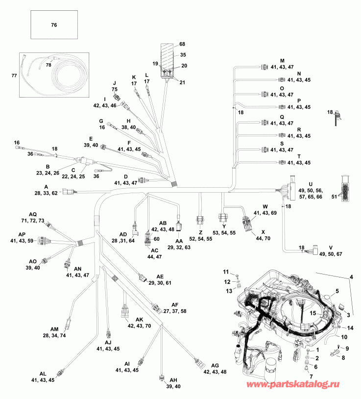  EVINRUDE E115DHLABA  -  -   - electrical Harness