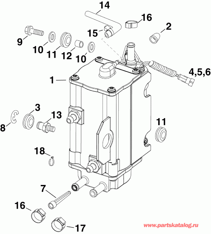    Evinrude E130DCXABA  - fuel Pump & Vapor Separator