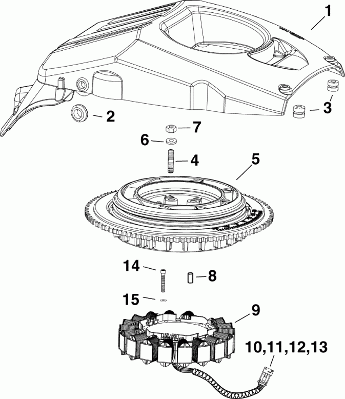   Evinrude E150DBXABA  -  &  - flywheel & Stator