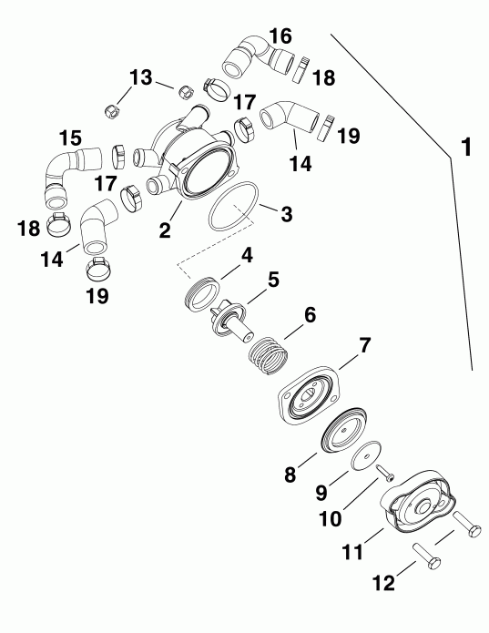 ��������� EVINRUDE E150DGLABB  - water Pressure Relief Valve / ������ ������ �������� ����