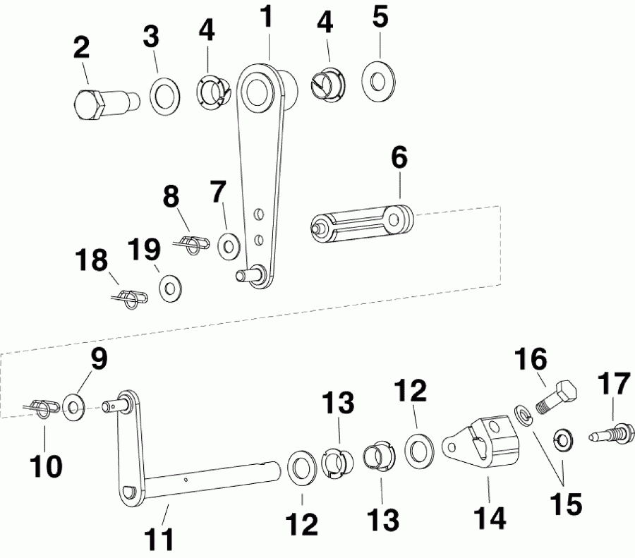   Evinrude E150DPXABG  - shift Linkage /  
