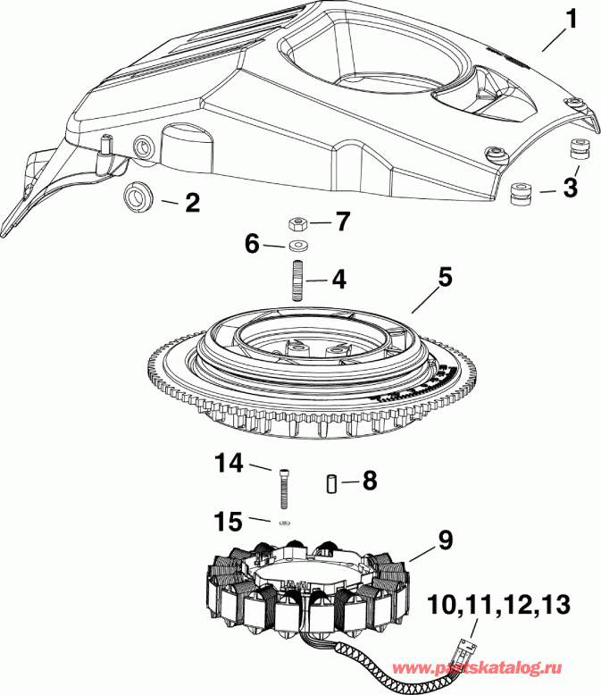   Evinrude E150GNLABG  -  &  / flywheel & Stator