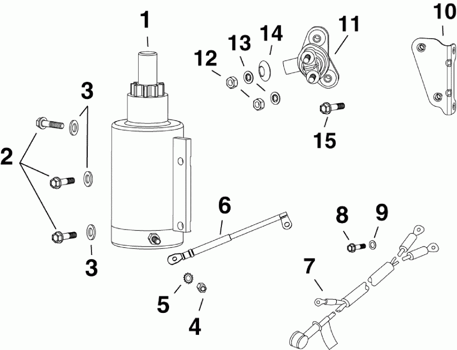 ��������� �������� ����� EVINRUDE E15HPSLABB  - �������������� & Solenoid - electric Starter & Solenoid