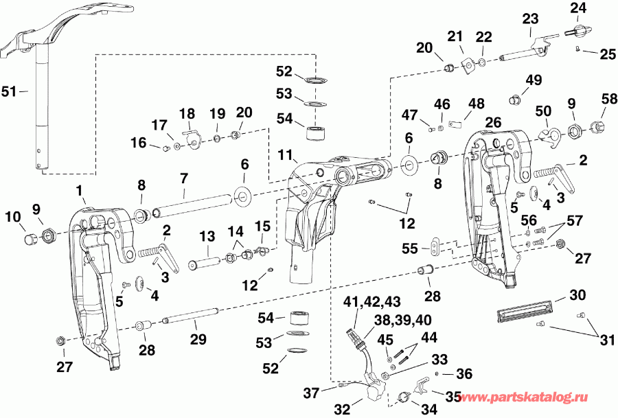    EVINRUDE E15HTGLABF  - swivel Bracket - 15 H.o. -   - 15 H.o.