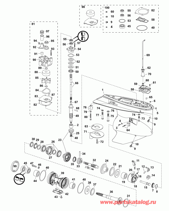    E200DCXABA  - gearcase, M2-type, Counter Rotation / , M2-type,  