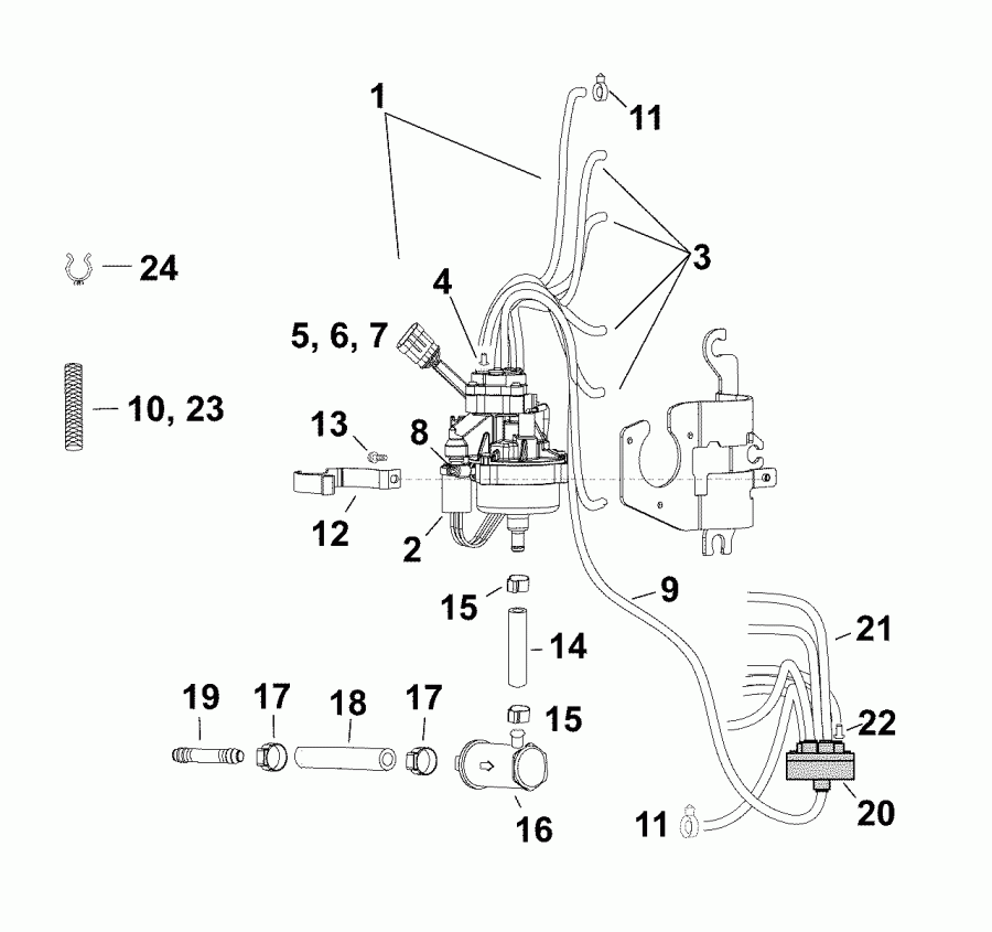 ����� EVINRUDE E225DCXABB  - oil Pump (3.3 L)