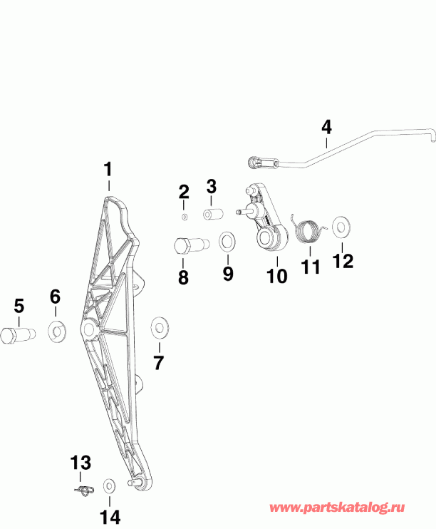  EVINRUDE E225DPXABB  - ����������� ��������age / throttle Linkage