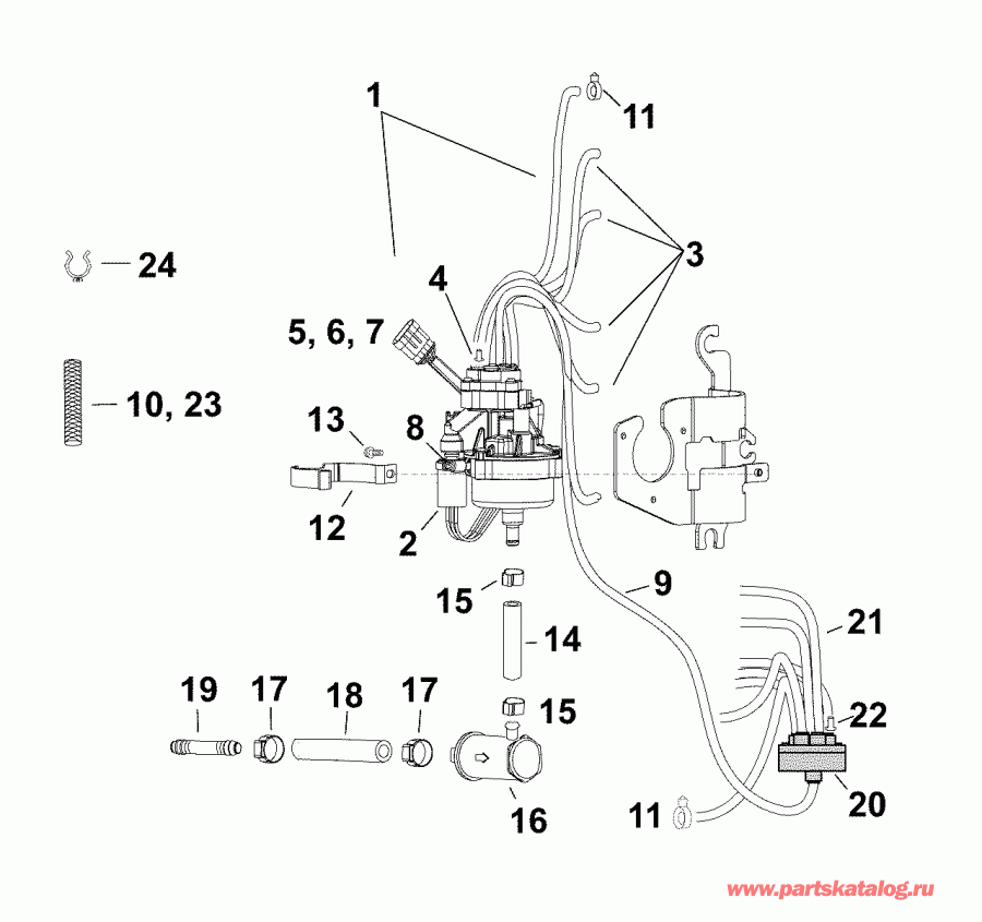 �������� ��������� ����� EVINRUDE E225HSLABB  - �������� ����� (3.3 L) - oil Pump (3.3 L)