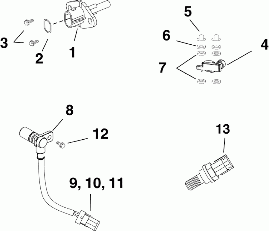 ��������� ����� Evinrude E25DTEABB  - sensors