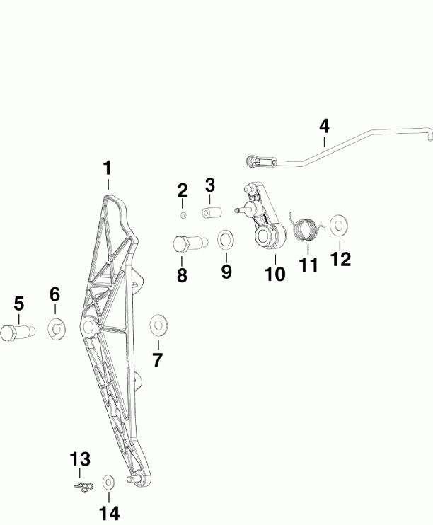 ��������� ����� EVINRUDE E300DSLABA  - throttle Linkage