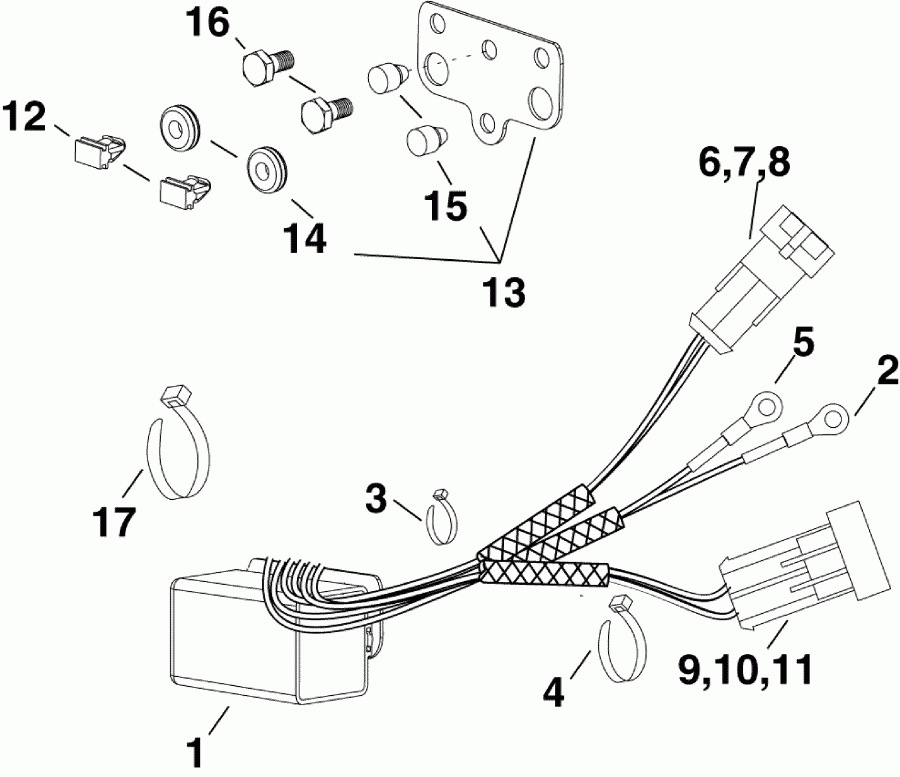 ��������� ����� Evinrude E40DSLABA  - trim & Tilt ���� / trim & Tilt Relay