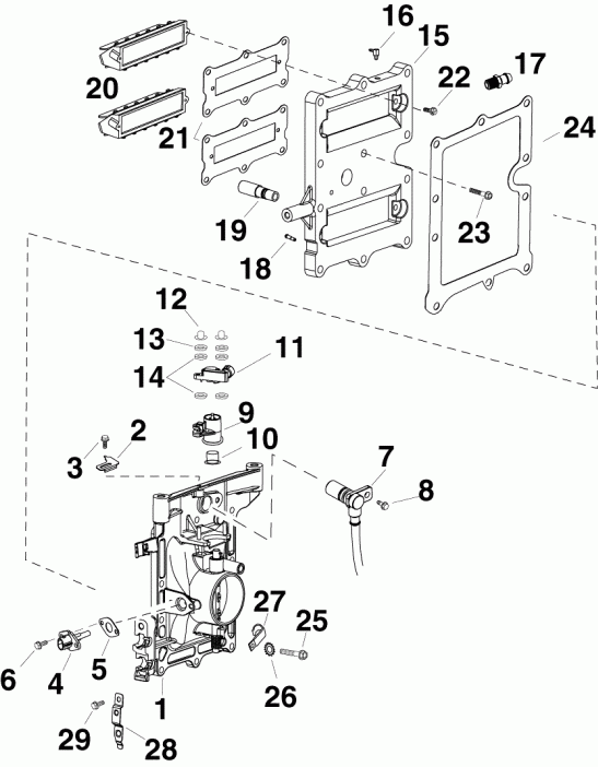   Evinrude E55MJRLABF  -     / intake Manifold Assembly