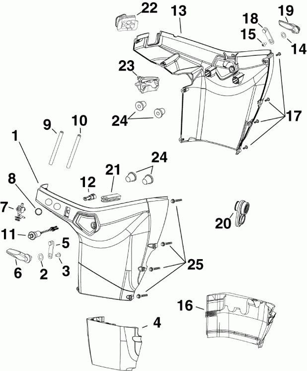  Evinrude E55MRLABA  - ������ ������ ��������� / lower Engine Cover