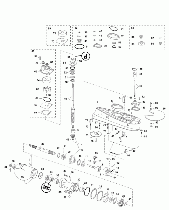 �������� ��������� ����� ������� E55MRLABA  - gearcase, F-type (mrl) / ��������, F-type (mrl)
