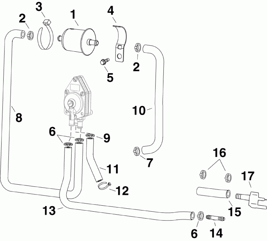 ��������� Evinrude E60DSLABA  - ��������� ������ - fuel Filter