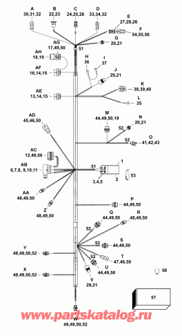 �������� ��������� ����� Evinrude E90DPLABB  - ��������� - ���� �������� / electrical Harness