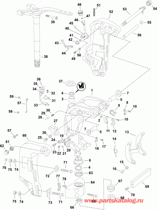 ��������� EVINRUDE E90SLABA  - swivel Bracket - Dpl, Dpx, Dsl, Sl, Snl