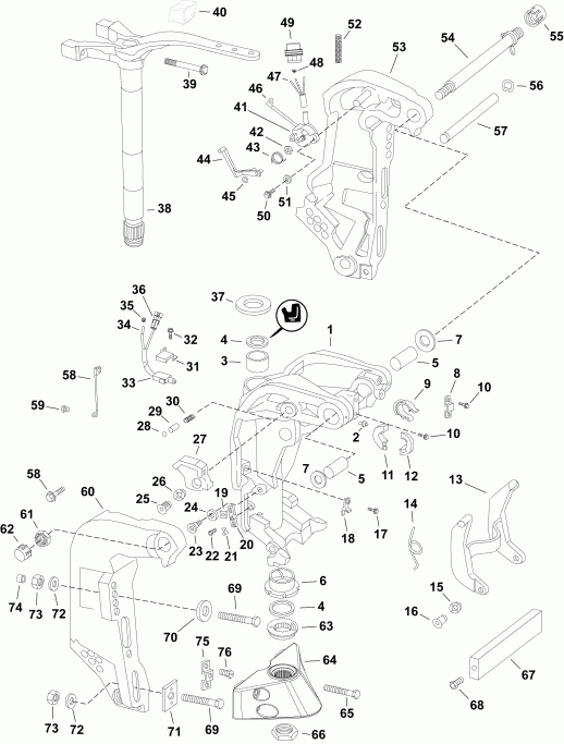  Evinrude A115DSLAFG  - swivel Bracket