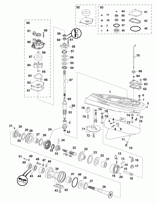  E115DCXAFF  - , O-type,   / gearcase, O-type, Counter Rotation
