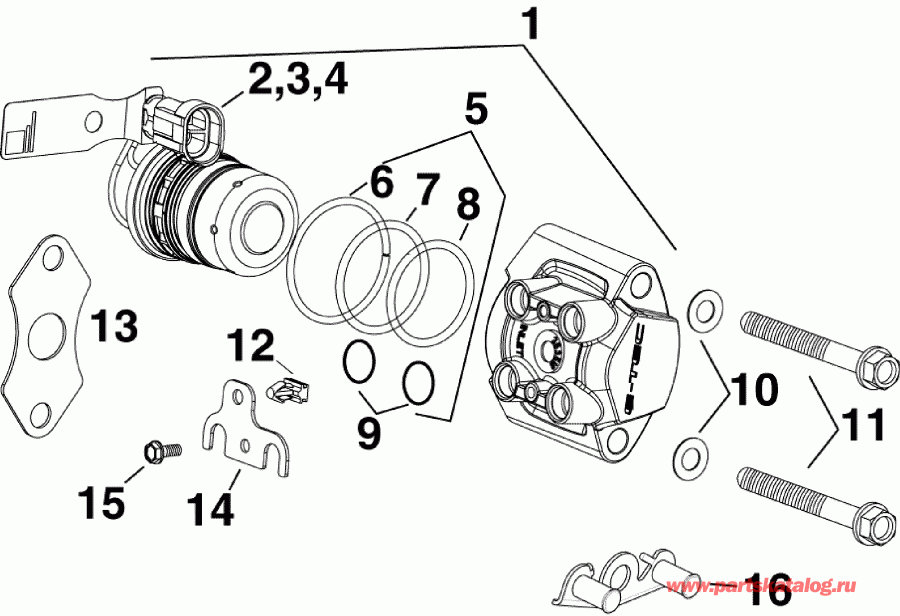 ��������� ��������� Evinrude E115HSLAFB  - ��������� �������� / fuel Injector