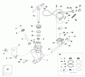 08-1_trim & Tilt Hydraulic Assembly - All V6 & 25  V4 Models (08-1_trim & Tilt Hydraulic Assembly - All V6 & 25 In. V4 Models)