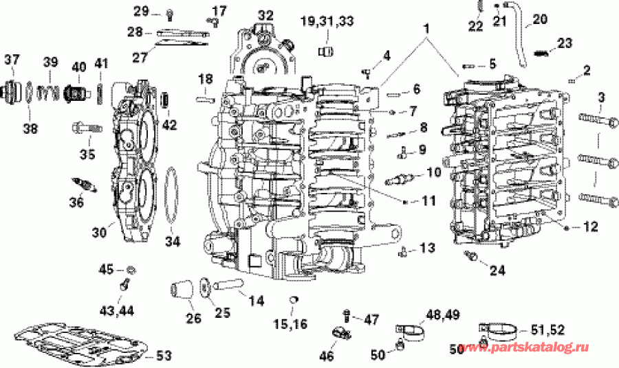  Evinrude E130DCXAFH  - cylinder & Crankcase -  &  