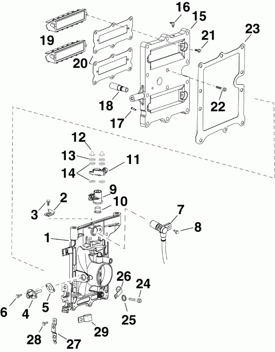    EVINRUDE E40DSLAFB  - intake Manifold Assembly -    