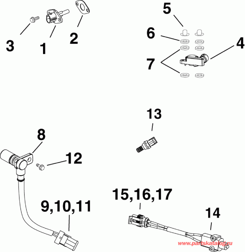 �������� ����� Evinrude E75DSLAFB  - sensors