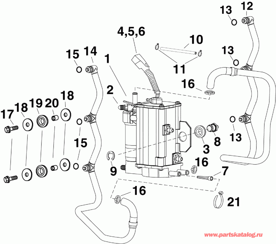 ��������� �������� ����� Evinrude E75DSLAFC  - fuel Pump & Vapor Separator - ��������� ����� & ��������������