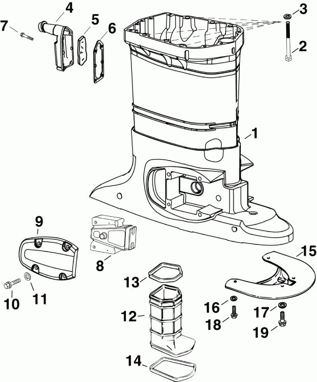  EVINRUDE E90DGXAFC  - exhaust Housing