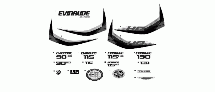   EVINRUDE E90DHLAFB  -  - decals