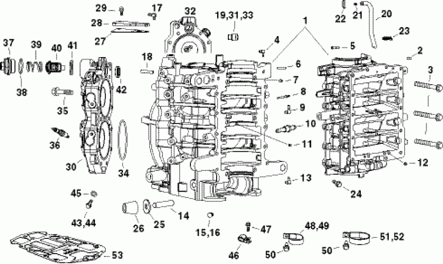  Evinrude E90HGLAFF  -  &   - cylinder & Crankcase