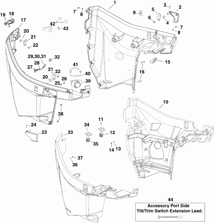  EVINRUDE E115DSLIIB  - wer Engine Cover - wer ������ ��������� (�����)