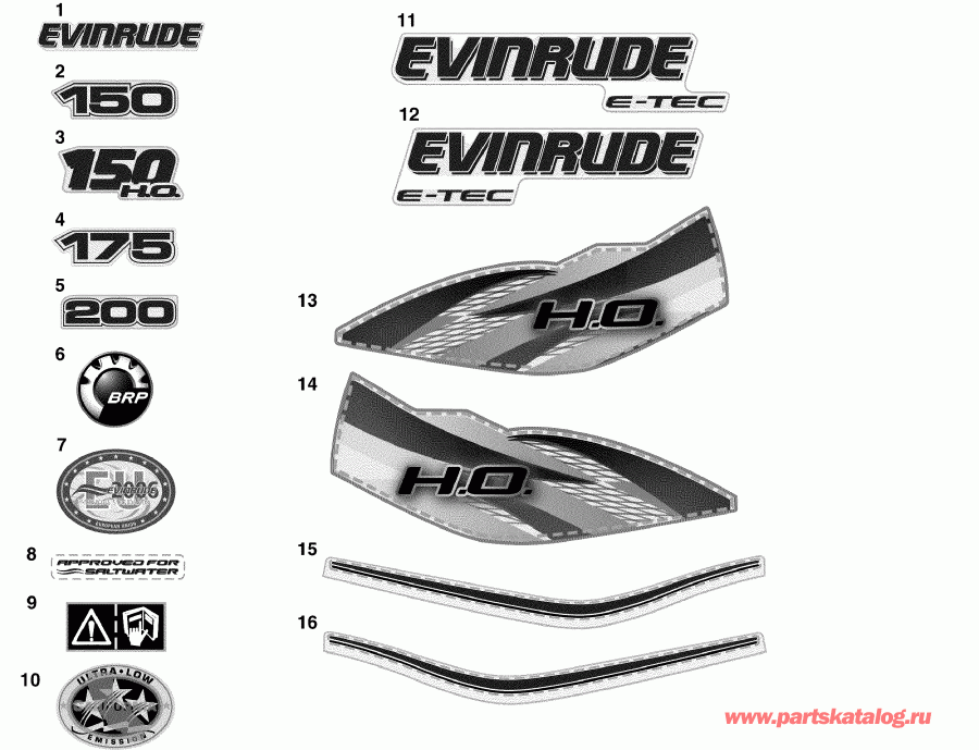    Evinrude E150HSLIIA  - White
