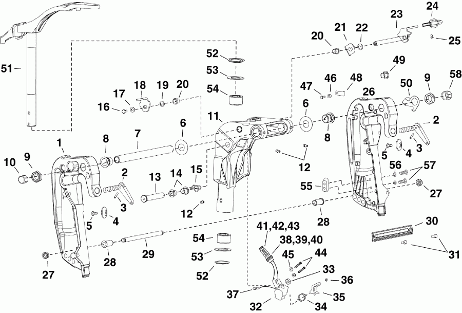   Evinrude E15HTSLIIS  - ivel  - ivel Bracket