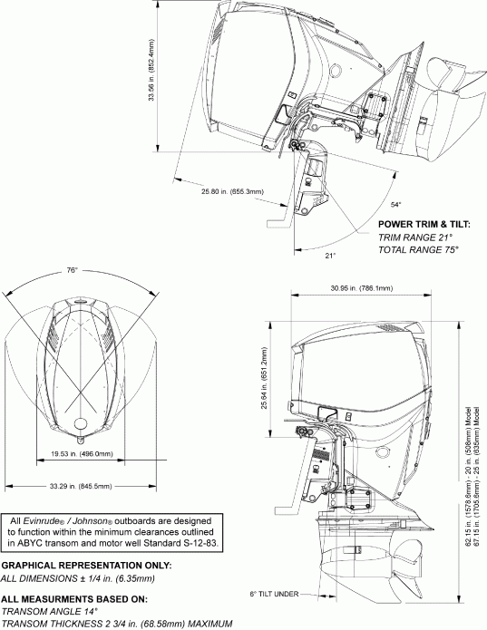 ����� EVINRUDE E175DPLIIB  - ofile Drawing