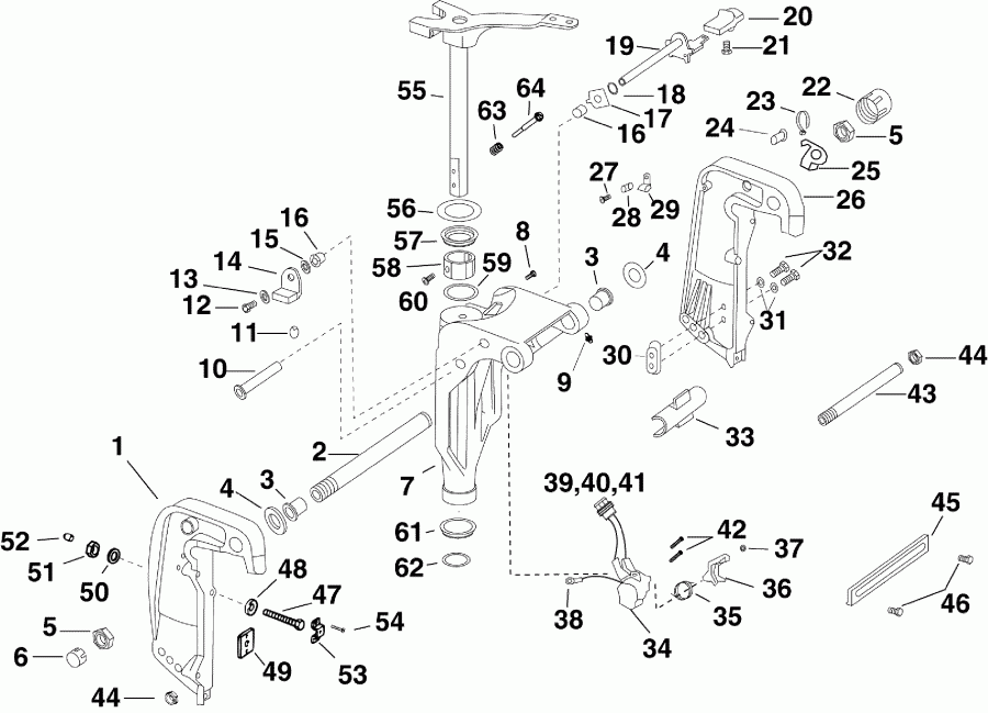 ����� EVINRUDE E40DPLIIS  - ivel ��������� - ivel Bracket