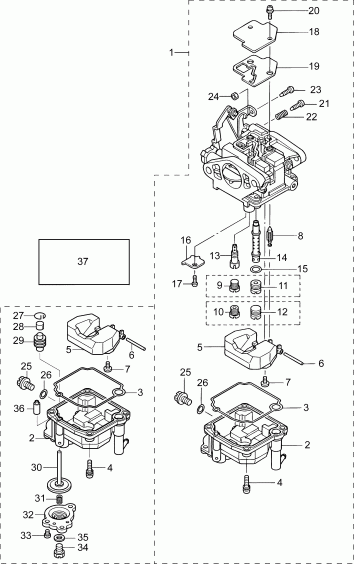 ��������� ����� EVINRUDE B10R4INS  - carburetor Assembly