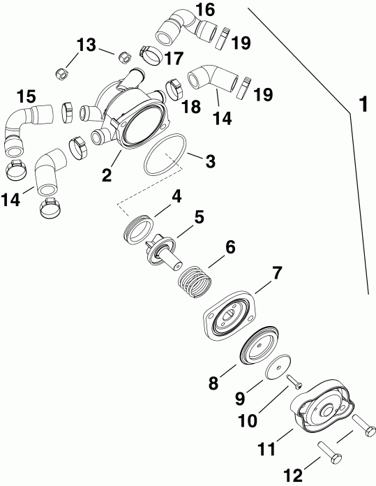 ����� Evinrude DE150CXINS  - ter Pressure Relief ������ / ter Pressure Relief Valve