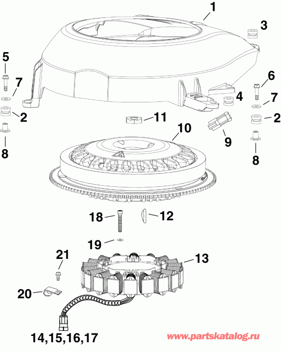 ��������� ��������� Evinrude DE300CXINR  - ywheel & ������