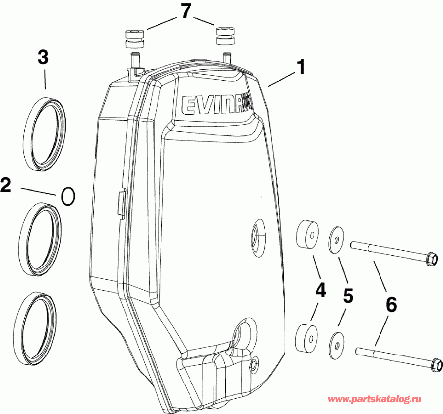 ��������� �������� ����� Evinrude E150HSLINM  - r ��������� - r Silencer