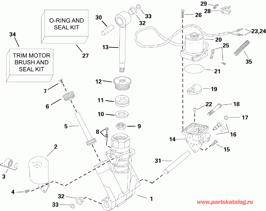    EVINRUDE E300DCZINM  - im / tilt Hydraulic Assembly - im/tilt Hydraulic Assembly