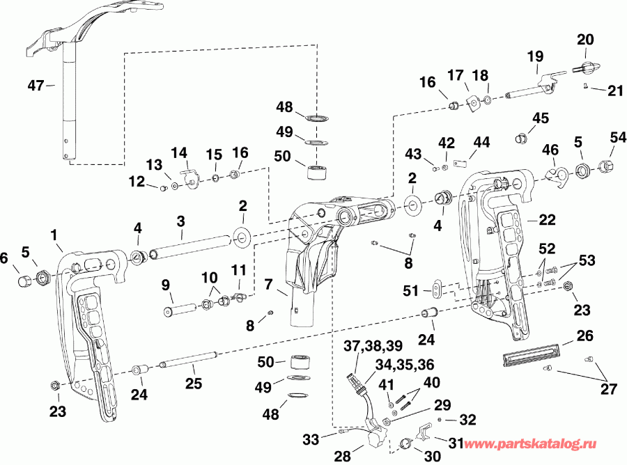 ��������� �������� ����� EVINRUDE E30DTLINA  - Power Trim And Tilt - Power trim � Tilt
