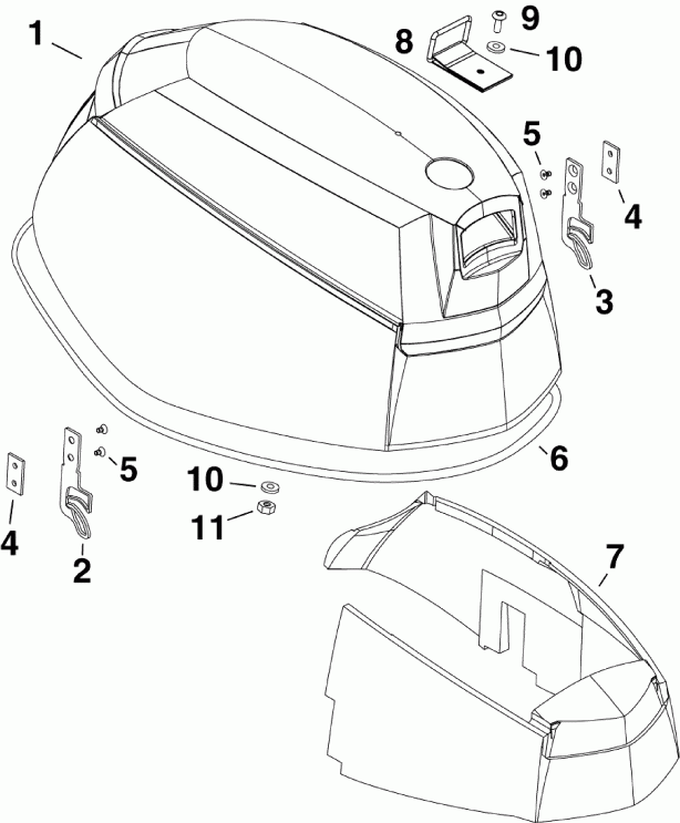  Evinrude E55MJRLINB  - gine ������ / gine Cover