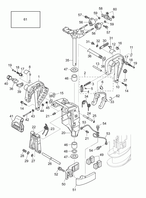 �������� ����� Evinrude E10TEL4AAB  - stern & Swivel Bracket (el Models) / stern & ���������� ��������� (el Models)