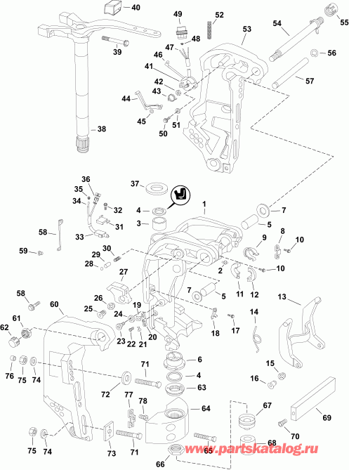 ����� EVINRUDE E135DHXAAC  - swivel Bracket