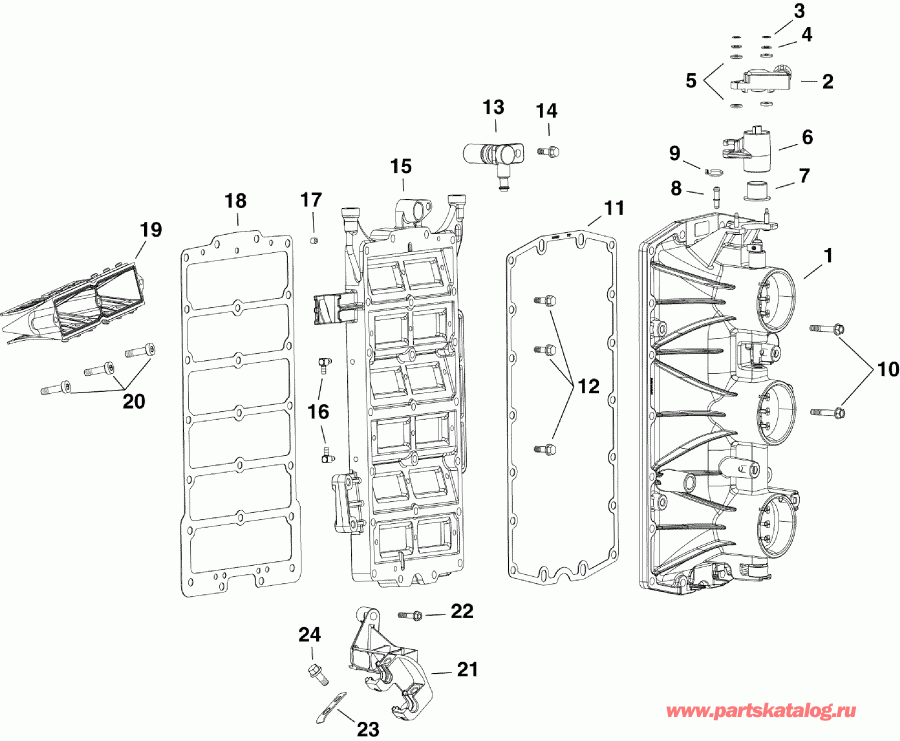   EVINRUDE E135HCXAAC  -     - intake Manifold Assembly
