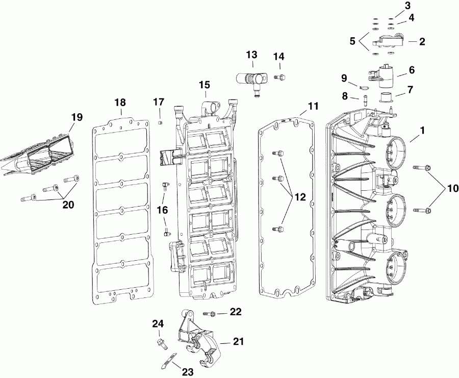  EVINRUDE E150DHLAAA  - intake Manifold Assembly